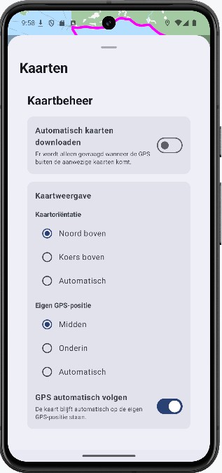 Kaartinstellingen en lokale kaarten